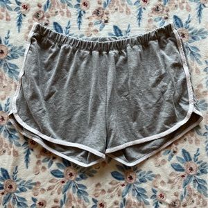 Grey sleeping shorts w/ white trim